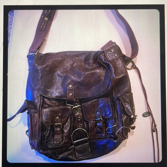 Juicy couture Crossbody messenger bag dark brown leather